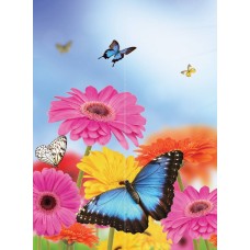 Фотообои Бабочка на разноцветных цветах 200x270
